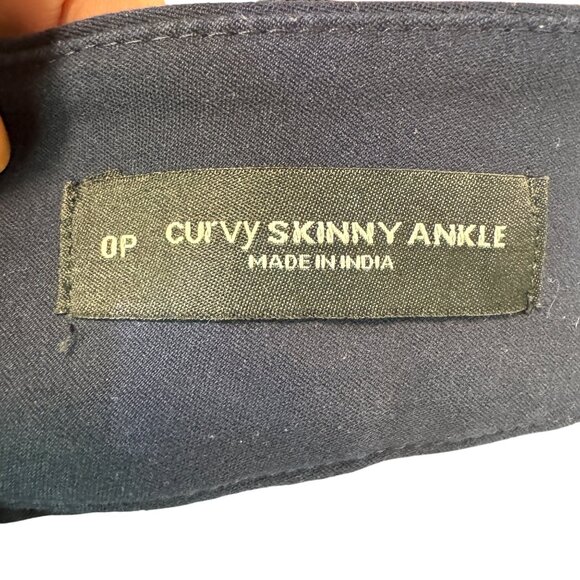 Loft Womens Curvy Skinny Ankle Pants Navy Size 0P Cotton/Polyester Blend - Picture 4 of 7